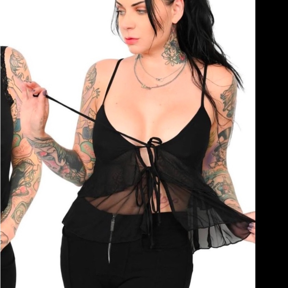 Foxblood mesh top